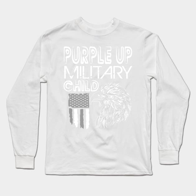 Awareness Month Purple Up for Military Child Purple-Up Eagle Long Sleeve T-Shirt by alcoshirts